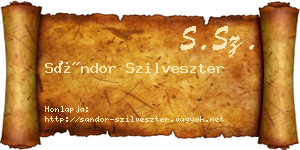 Sándor Szilveszter névjegykártya