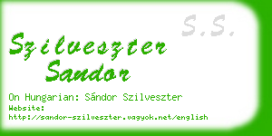 szilveszter sandor business card
