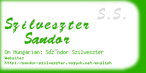 szilveszter sandor business card